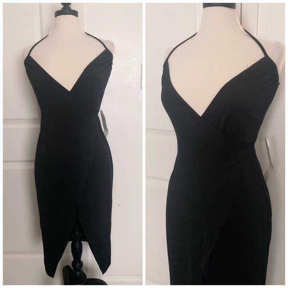 Accomplice Dresses & Skirts - NWT Sexy Stretchy Black Wrap Dress
